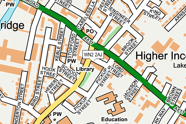 WN2 2AJ map - OS OpenMap – Local (Ordnance Survey)