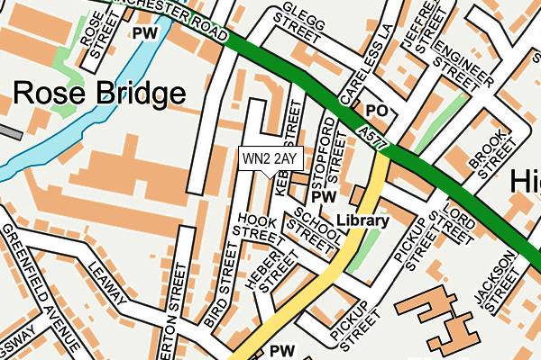 WN2 2AY map - OS OpenMap – Local (Ordnance Survey)