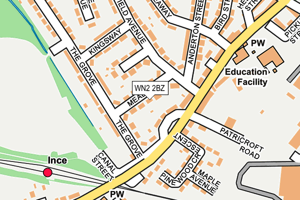 WN2 2BZ map - OS OpenMap – Local (Ordnance Survey)