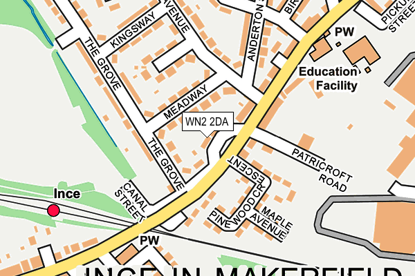WN2 2DA map - OS OpenMap – Local (Ordnance Survey)