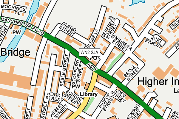 WN2 2JA map - OS OpenMap – Local (Ordnance Survey)