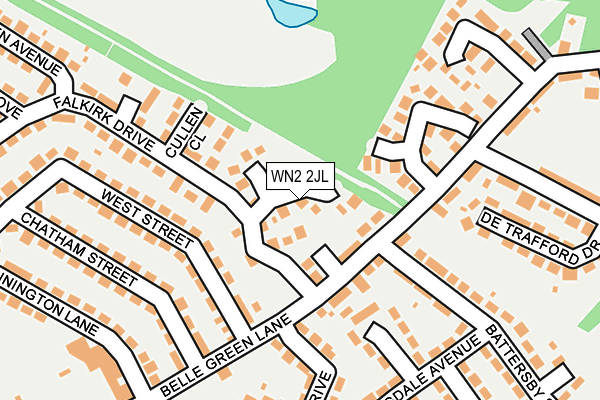 WN2 2JL map - OS OpenMap – Local (Ordnance Survey)