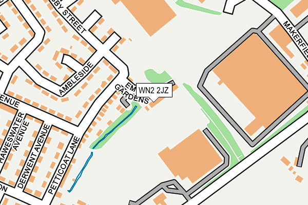 WN2 2JZ map - OS OpenMap – Local (Ordnance Survey)