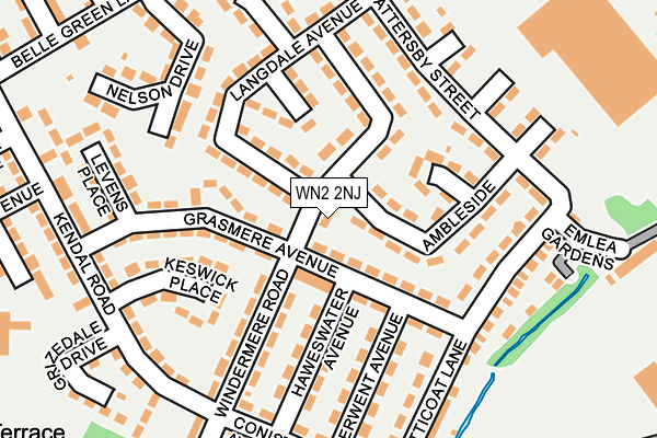 WN2 2NJ map - OS OpenMap – Local (Ordnance Survey)