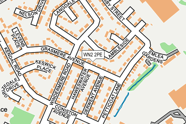 WN2 2PE map - OS OpenMap – Local (Ordnance Survey)