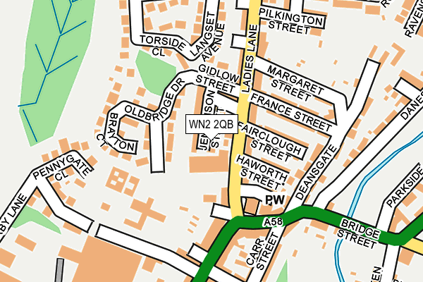 WN2 2QB map - OS OpenMap – Local (Ordnance Survey)