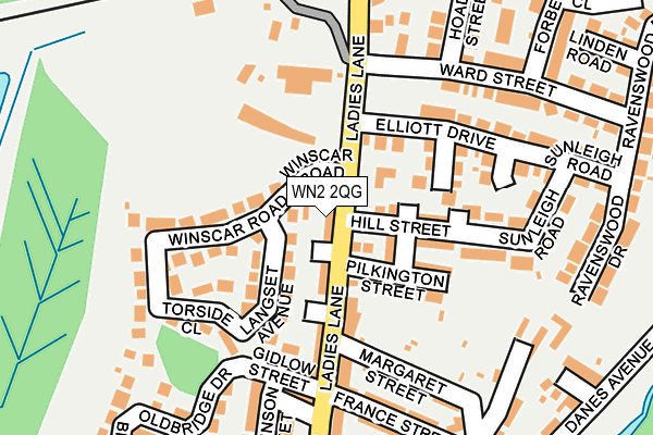 WN2 2QG map - OS OpenMap – Local (Ordnance Survey)
