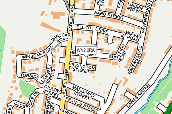 WN2 2RA map - OS OpenMap – Local (Ordnance Survey)