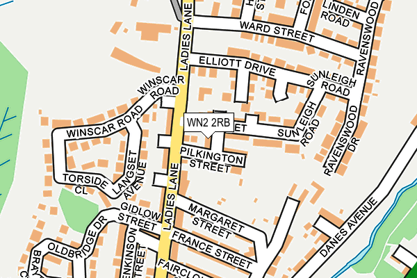 WN2 2RB map - OS OpenMap – Local (Ordnance Survey)