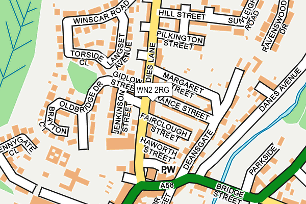 WN2 2RG map - OS OpenMap – Local (Ordnance Survey)