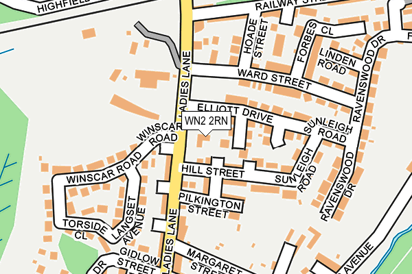 WN2 2RN map - OS OpenMap – Local (Ordnance Survey)