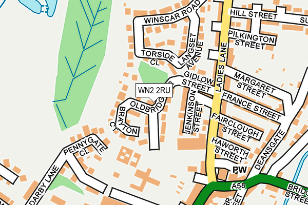 WN2 2RU map - OS OpenMap – Local (Ordnance Survey)