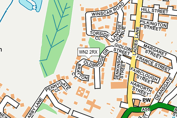 WN2 2RX map - OS OpenMap – Local (Ordnance Survey)