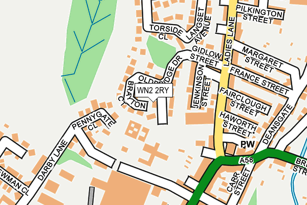WN2 2RY map - OS OpenMap – Local (Ordnance Survey)