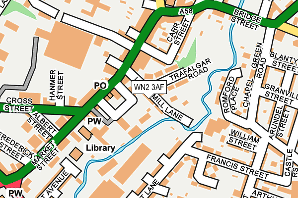 WN2 3AF map - OS OpenMap – Local (Ordnance Survey)