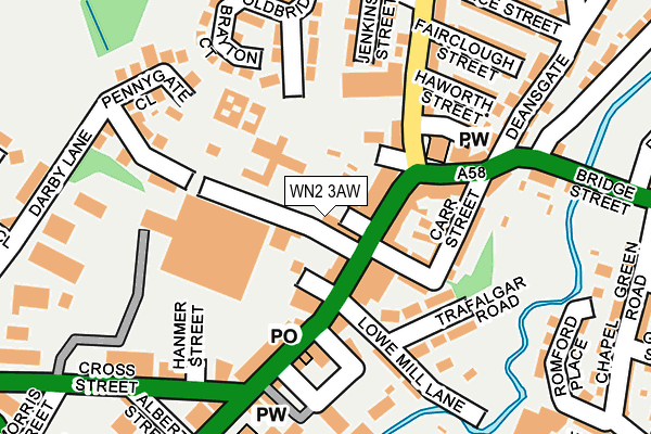 WN2 3AW map - OS OpenMap – Local (Ordnance Survey)
