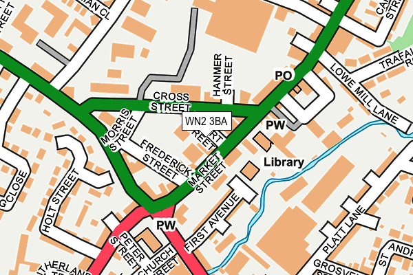 WN2 3BA map - OS OpenMap – Local (Ordnance Survey)