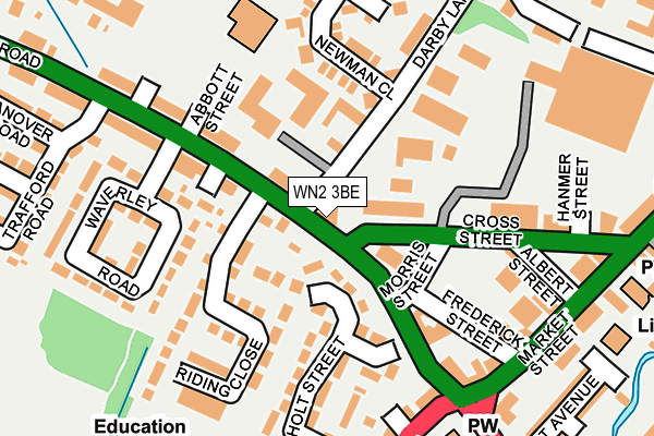 WN2 3BE map - OS OpenMap – Local (Ordnance Survey)