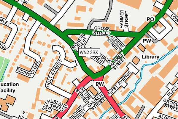 WN2 3BX map - OS OpenMap – Local (Ordnance Survey)