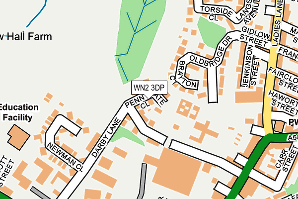 WN2 3DP map - OS OpenMap – Local (Ordnance Survey)