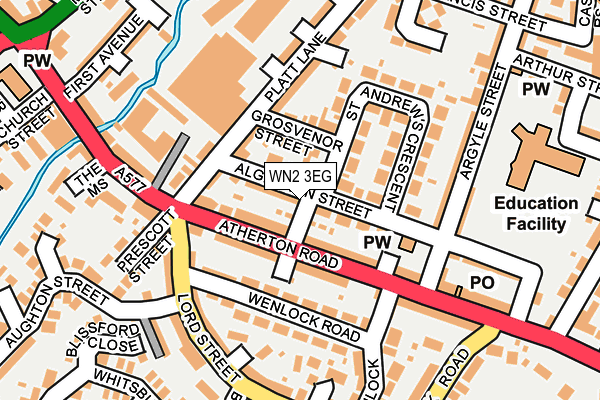 WN2 3EG map - OS OpenMap – Local (Ordnance Survey)