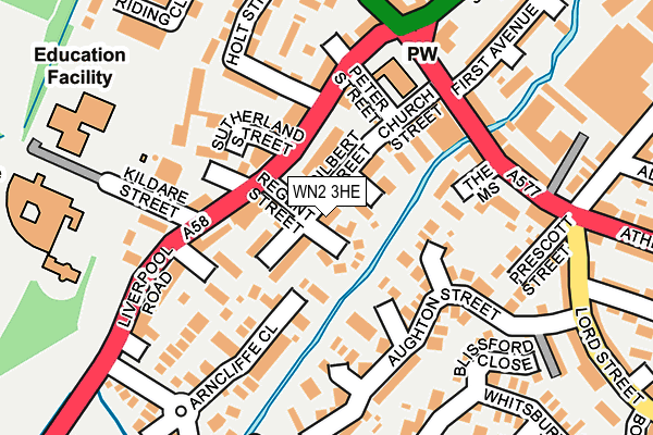 WN2 3HE map - OS OpenMap – Local (Ordnance Survey)