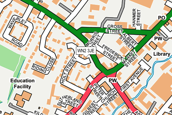 WN2 3JE map - OS OpenMap – Local (Ordnance Survey)