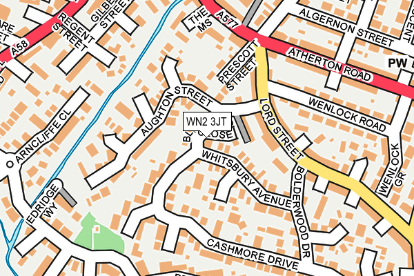 WN2 3JT map - OS OpenMap – Local (Ordnance Survey)