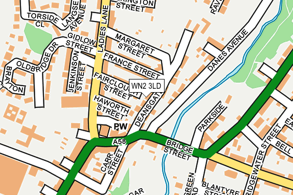 WN2 3LD map - OS OpenMap – Local (Ordnance Survey)