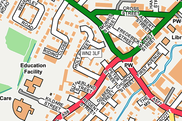 WN2 3LF map - OS OpenMap – Local (Ordnance Survey)