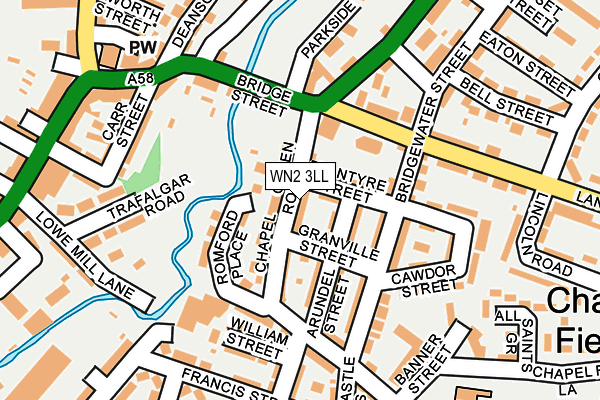 WN2 3LL map - OS OpenMap – Local (Ordnance Survey)