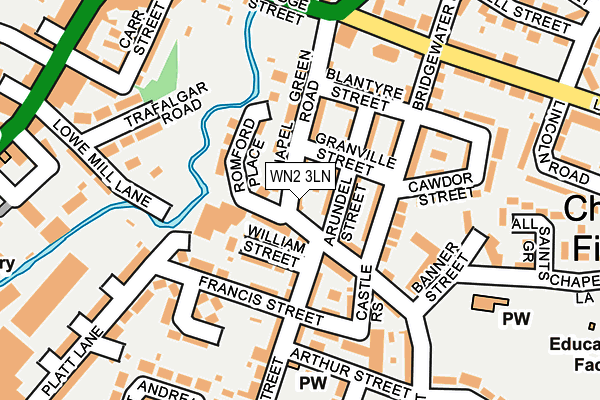 WN2 3LN map - OS OpenMap – Local (Ordnance Survey)