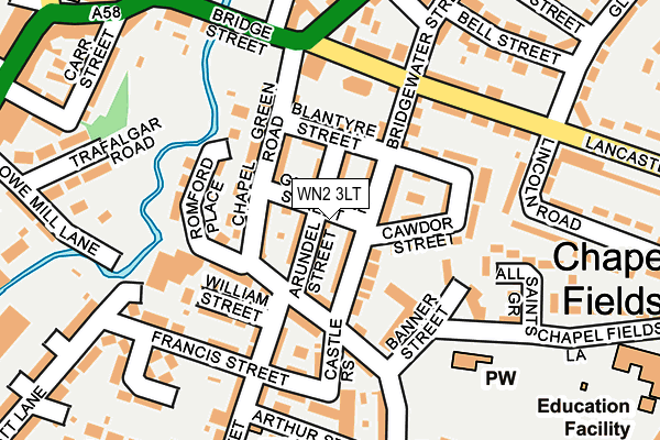 WN2 3LT map - OS OpenMap – Local (Ordnance Survey)
