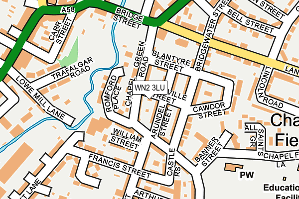 WN2 3LU map - OS OpenMap – Local (Ordnance Survey)