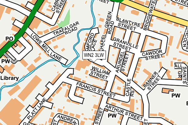 WN2 3LW map - OS OpenMap – Local (Ordnance Survey)