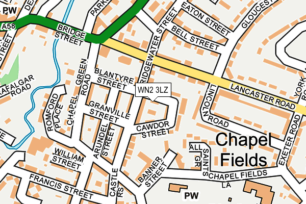 WN2 3LZ map - OS OpenMap – Local (Ordnance Survey)