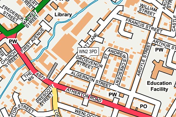 WN2 3PD map - OS OpenMap – Local (Ordnance Survey)
