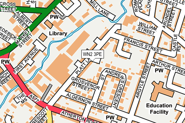 WN2 3PE map - OS OpenMap – Local (Ordnance Survey)