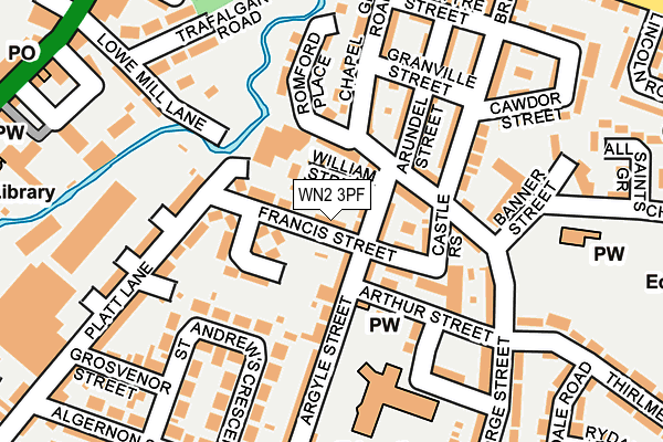 WN2 3PF map - OS OpenMap – Local (Ordnance Survey)