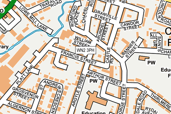 WN2 3PH map - OS OpenMap – Local (Ordnance Survey)