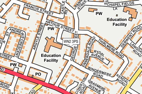 WN2 3PS map - OS OpenMap – Local (Ordnance Survey)