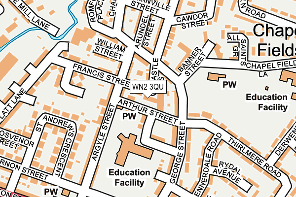 WN2 3QU map - OS OpenMap – Local (Ordnance Survey)