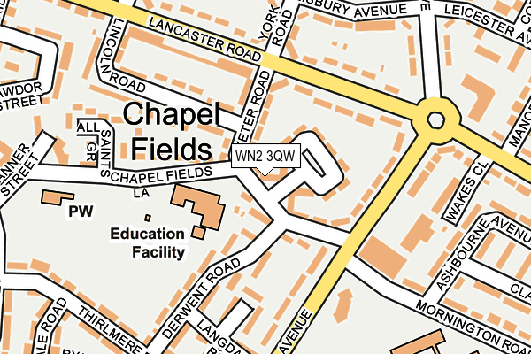 WN2 3QW map - OS OpenMap – Local (Ordnance Survey)