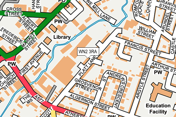 WN2 3RA map - OS OpenMap – Local (Ordnance Survey)