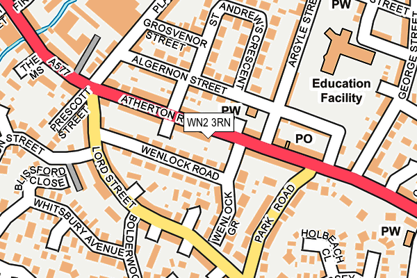 WN2 3RN map - OS OpenMap – Local (Ordnance Survey)