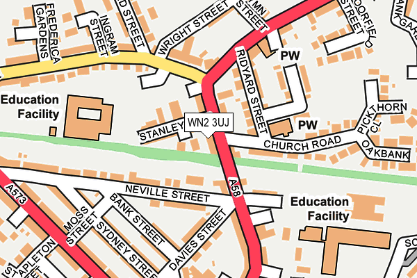 WN2 3UJ map - OS OpenMap – Local (Ordnance Survey)