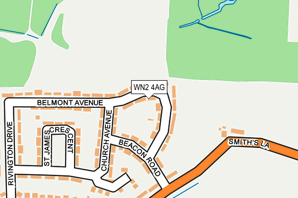 WN2 4AG map - OS OpenMap – Local (Ordnance Survey)