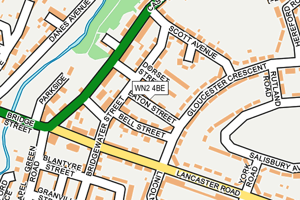 WN2 4BE map - OS OpenMap – Local (Ordnance Survey)