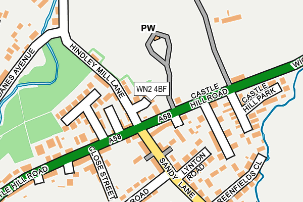 WN2 4BF map - OS OpenMap – Local (Ordnance Survey)