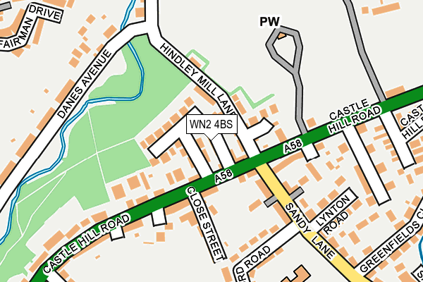 WN2 4BS map - OS OpenMap – Local (Ordnance Survey)